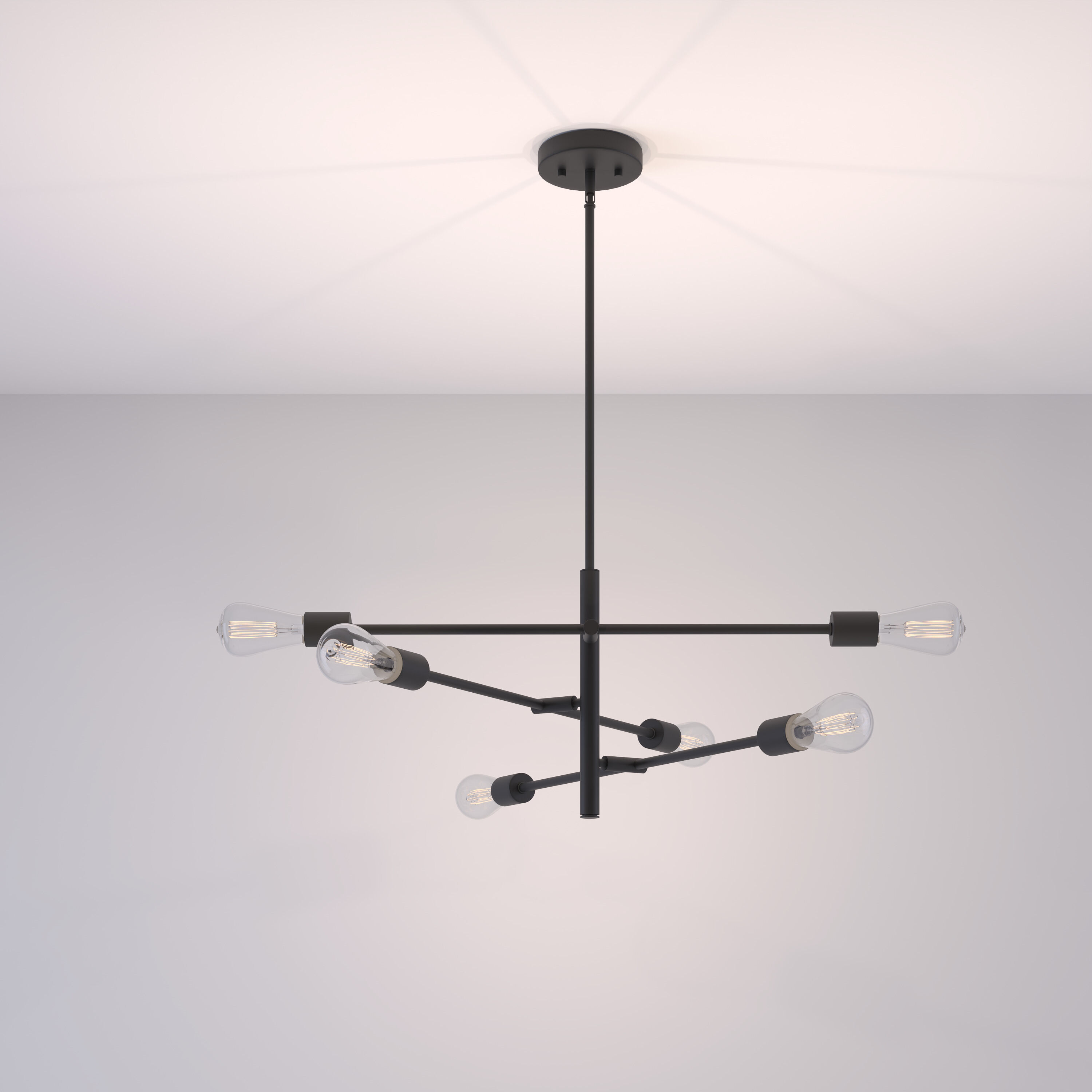 Decco 6 Light 25.5 inch Matte Black Pendant Ceiling Light